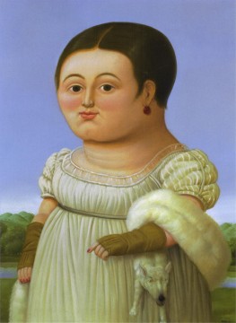 Miss Riviere after Ingres Fernando Botero Oil Paintings
